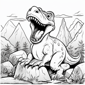 Albertosaurus Roaring in the Wild Coloring Pages 3
