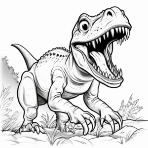Albertosaurus Roaring in the Wild Coloring Pages 4