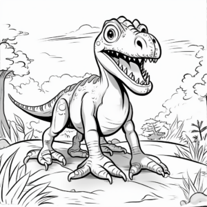 Albertosaurus with Prey Coloring Pages 3
