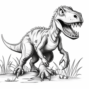 Albertosaurus with Prey Coloring Pages 4