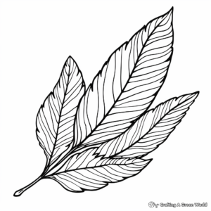 Alder Leaf Coloring Pages for Fall-themed Art 2