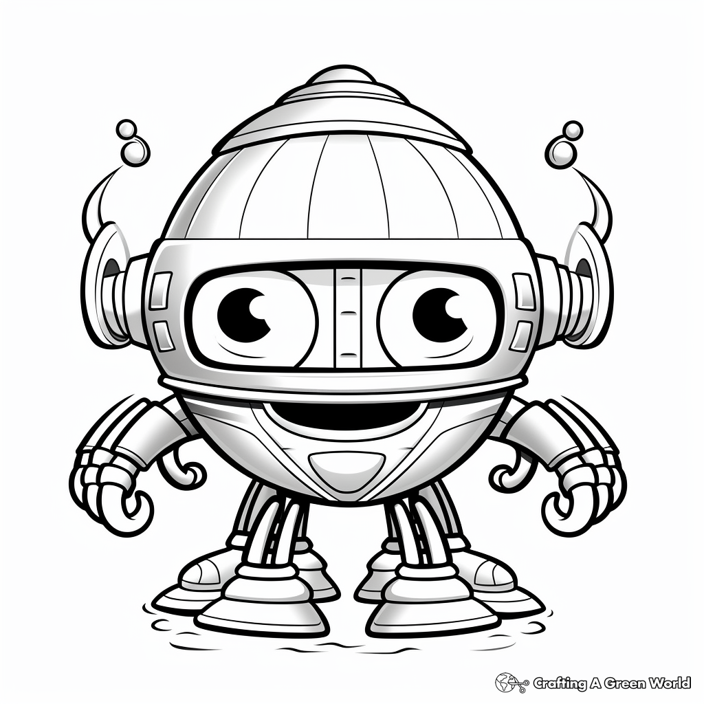 Alien And Spaceship Coloring Pages 1