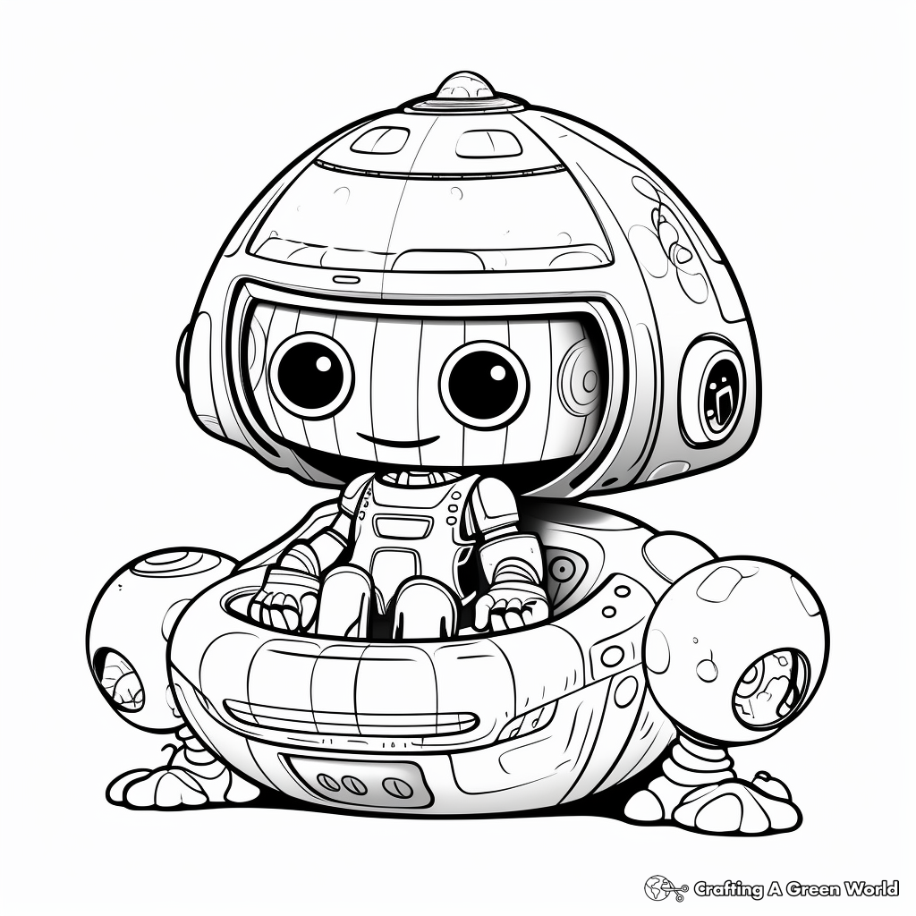 Alien And Spaceship Coloring Pages 3