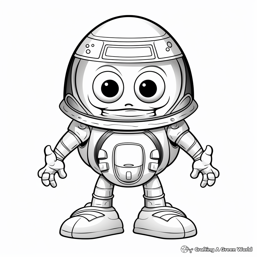 Alien And Spaceship Coloring Pages 4