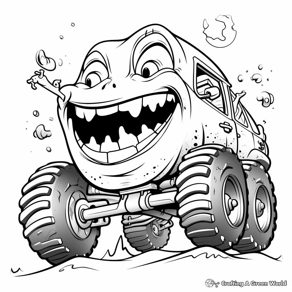 Alien Invasion Monster Truck Coloring Pages 1