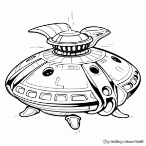Alien Spaceship: Futuristic Spacecraft Coloring Pages 1