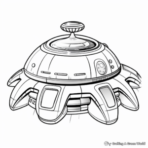 Alien Spaceship: Futuristic Spacecraft Coloring Pages 2
