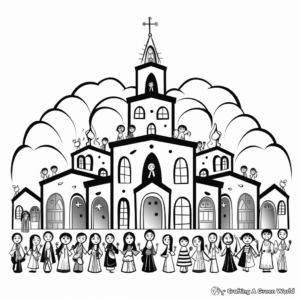 All Saints Day Cathedrals and Churches Coloring Pages 1