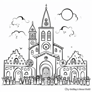 All Saints Day Cathedrals and Churches Coloring Pages 3