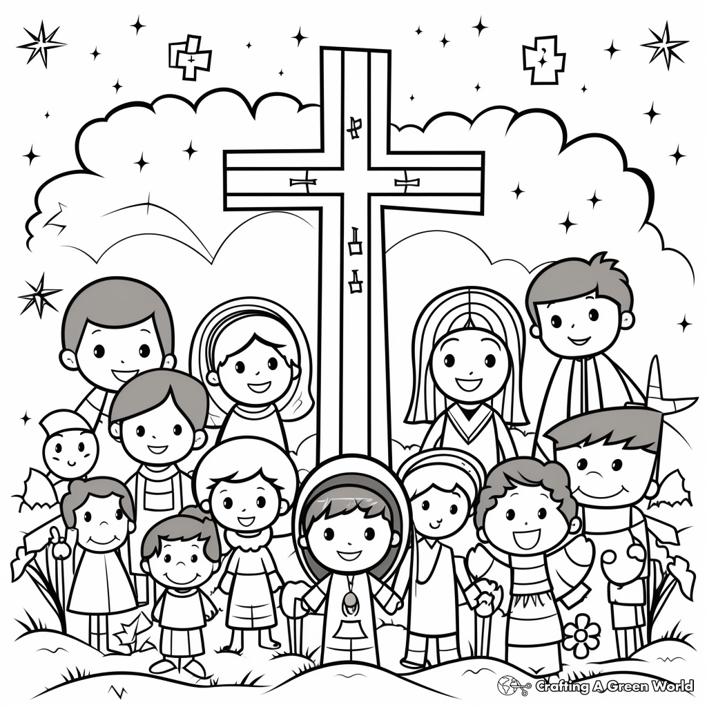 All Saints Day printable Crosses Coloring Pages 4