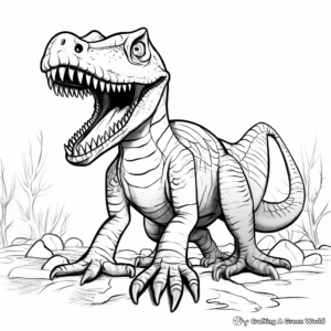 Allosaurus Fossil Coloring Pages 2