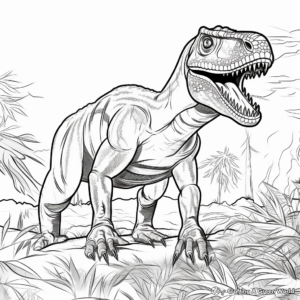 Allosaurus in Its Natural Habitat Coloring Pages 3