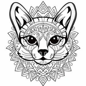 Alluring Abyssinian Cat Mandala Coloring Pages 2
