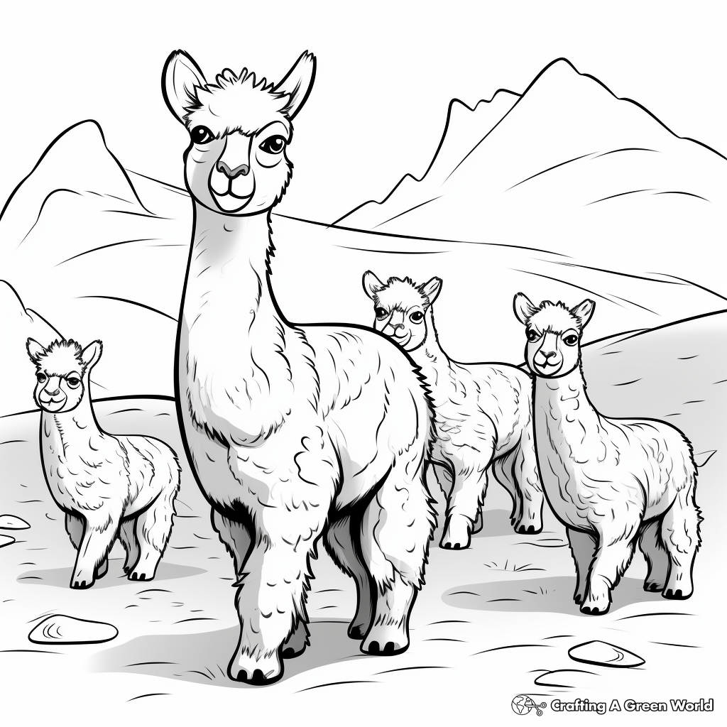 Alpaca Coloring Pages Depicting High-Quality Wool Production 2