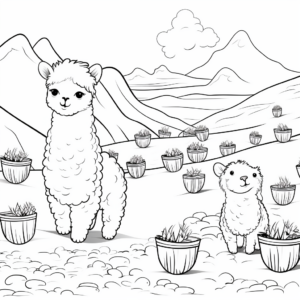 Alpaca Coloring Pages Depicting High-Quality Wool Production 3