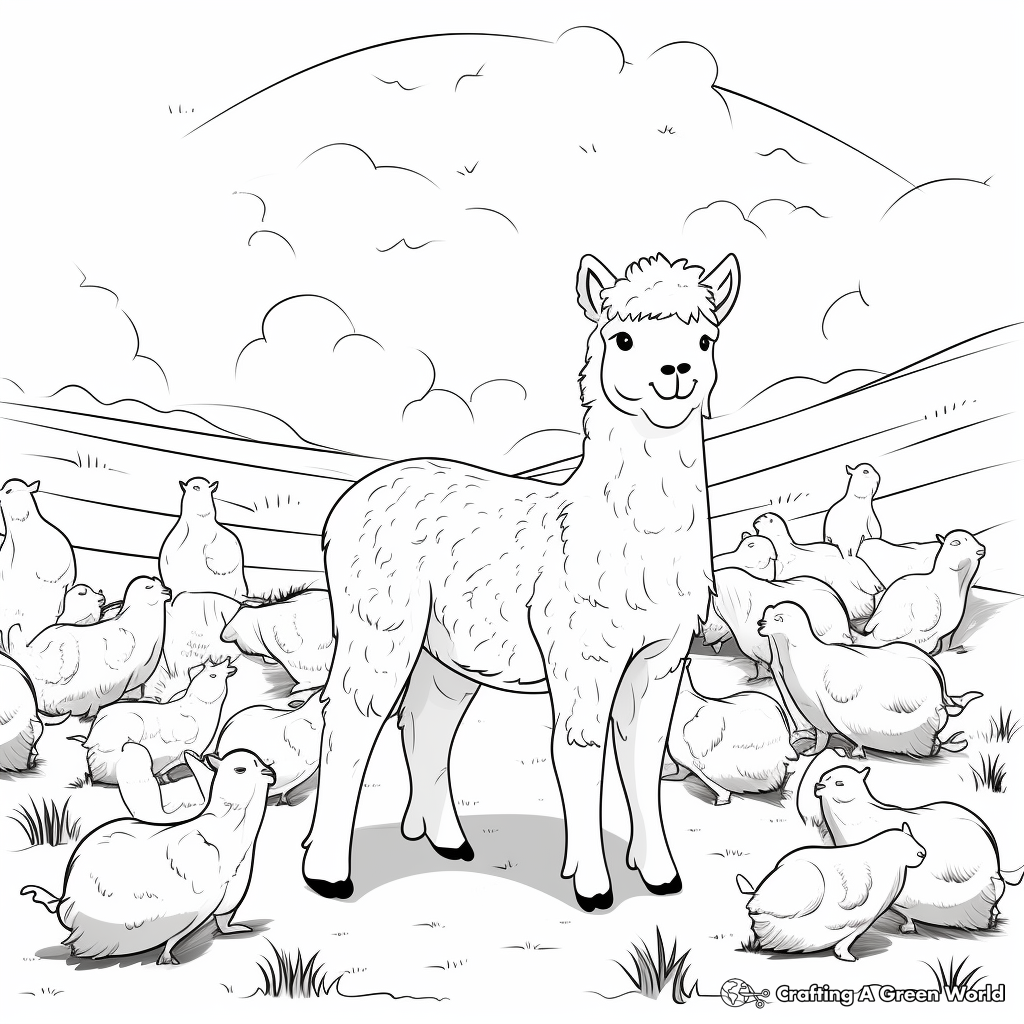 Alpaca Coloring Pages Depicting High-Quality Wool Production 4