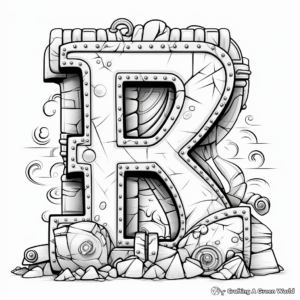 Alphabet Blocks Themed Coloring Pages 3
