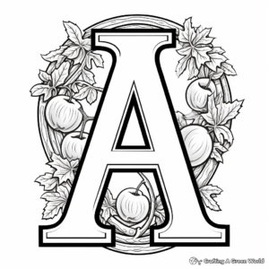Alphabet Coloring Page: A for Apricot 1