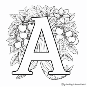 Alphabet Coloring Page: A for Apricot 2