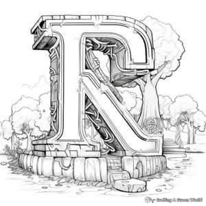 Alphabet Family Coloring Pages: Upper and Lower Case Letters 3