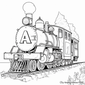 Alphabet Train 'A' Coloring Pages 1