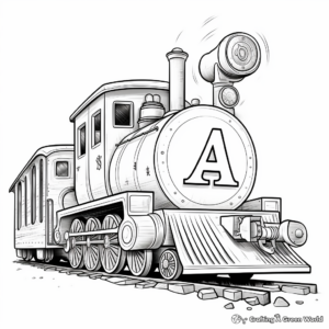 Alphabet Train Coloring Pages for Children 3