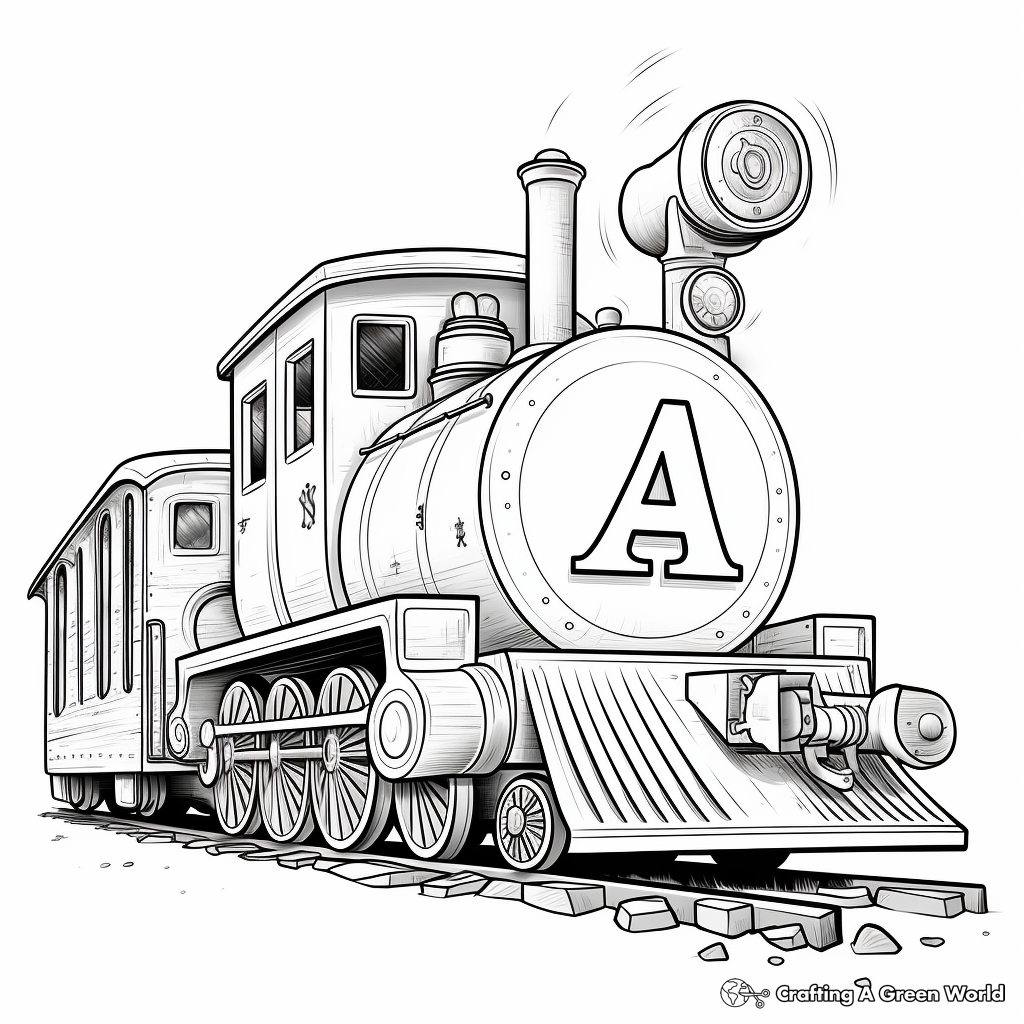 Alphabet Train Coloring Pages for Children 3