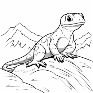 Alpine Salamander Coloring Pages: High-altitude Adventure 1