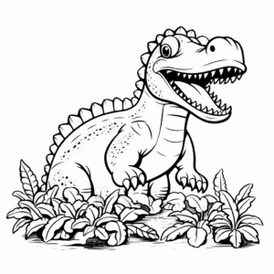 Amargasaurus Eating Plants Coloring Page 1