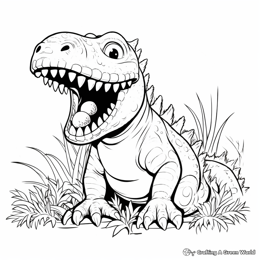 Amargasaurus Eating Plants Coloring Page 2