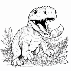Amargasaurus Eating Plants Coloring Page 4