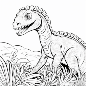 Amargasaurus in Nature Background Coloring Pages 4
