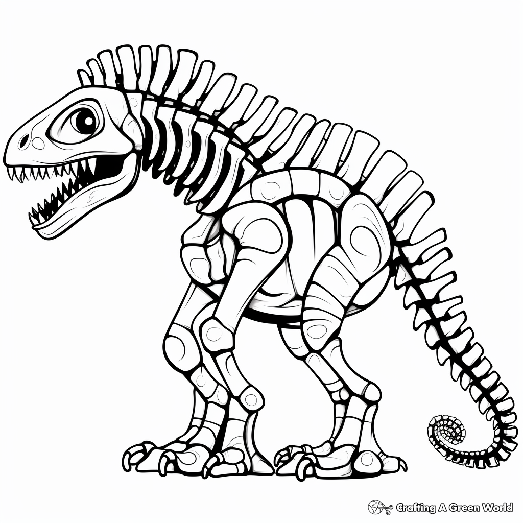 Amargasaurus Skeletal Diagram Coloring Pages 3