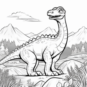 Amargasaurus with Jurassic Landscape Coloring Pages 2