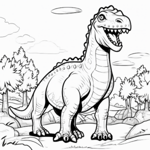 Amargasaurus with Other Dinosaurs Coloring Pages 1