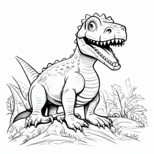 Amargasaurus with Other Dinosaurs Coloring Pages 2