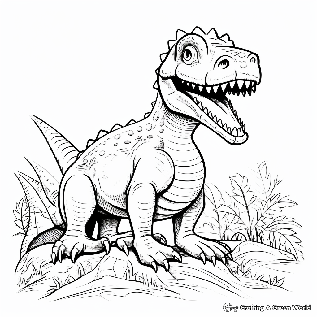 Amargasaurus with Other Dinosaurs Coloring Pages 2