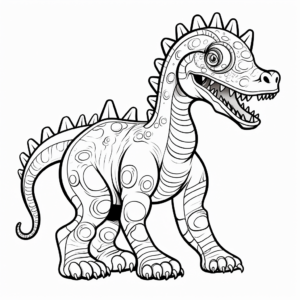 Amargasaurus with Other Dinosaurs Coloring Pages 3