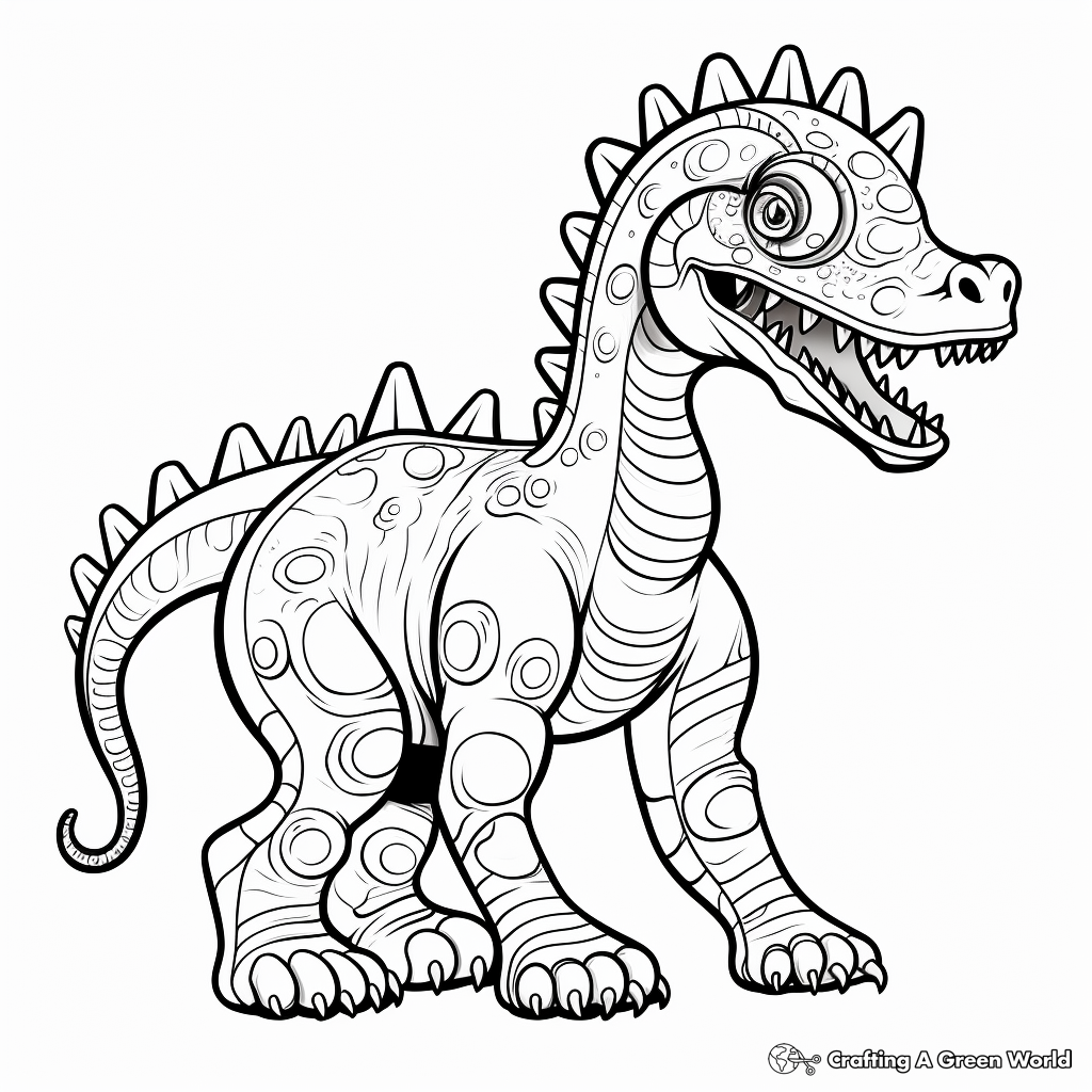 Amargasaurus with Other Dinosaurs Coloring Pages 3