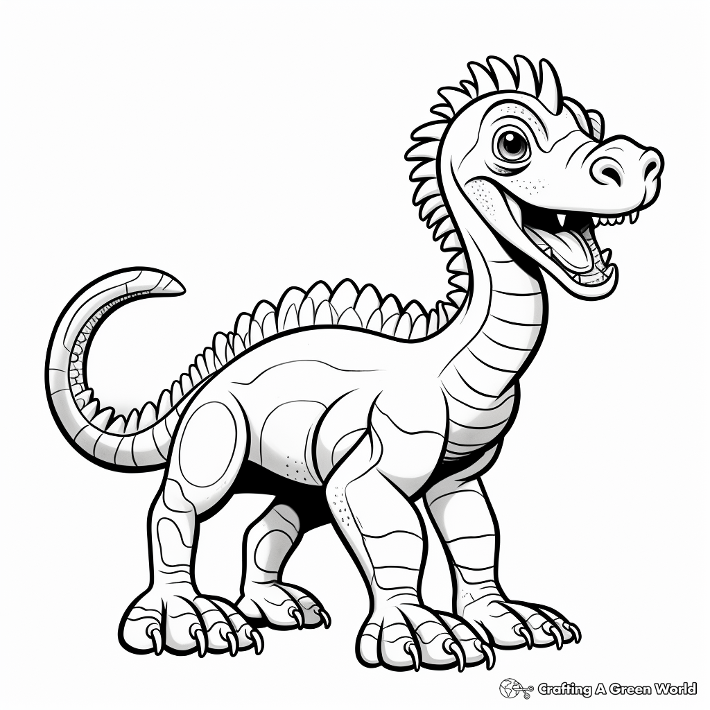 Amargasaurus with Other Dinosaurs Coloring Pages 4