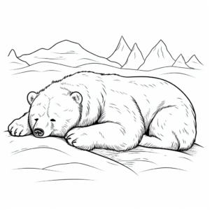 Amazing Arctic Bears Sleeping Coloring Pages 3