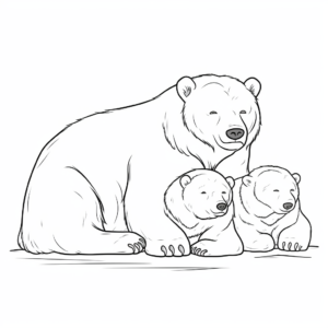 Amazing Arctic Bears Sleeping Coloring Pages 4