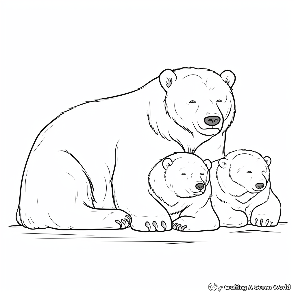 Amazing Arctic Bears Sleeping Coloring Pages 4