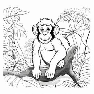 Amazing Chimpanzee and Wildlife Friends Coloring Pages 2
