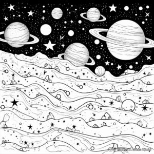 Amazing Cosmic Web Galaxy Coloring Pages 1