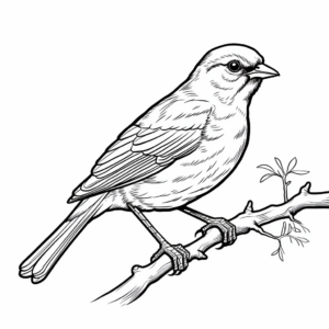 Amazing Red-Winged Blackbird Coloring Pages 1