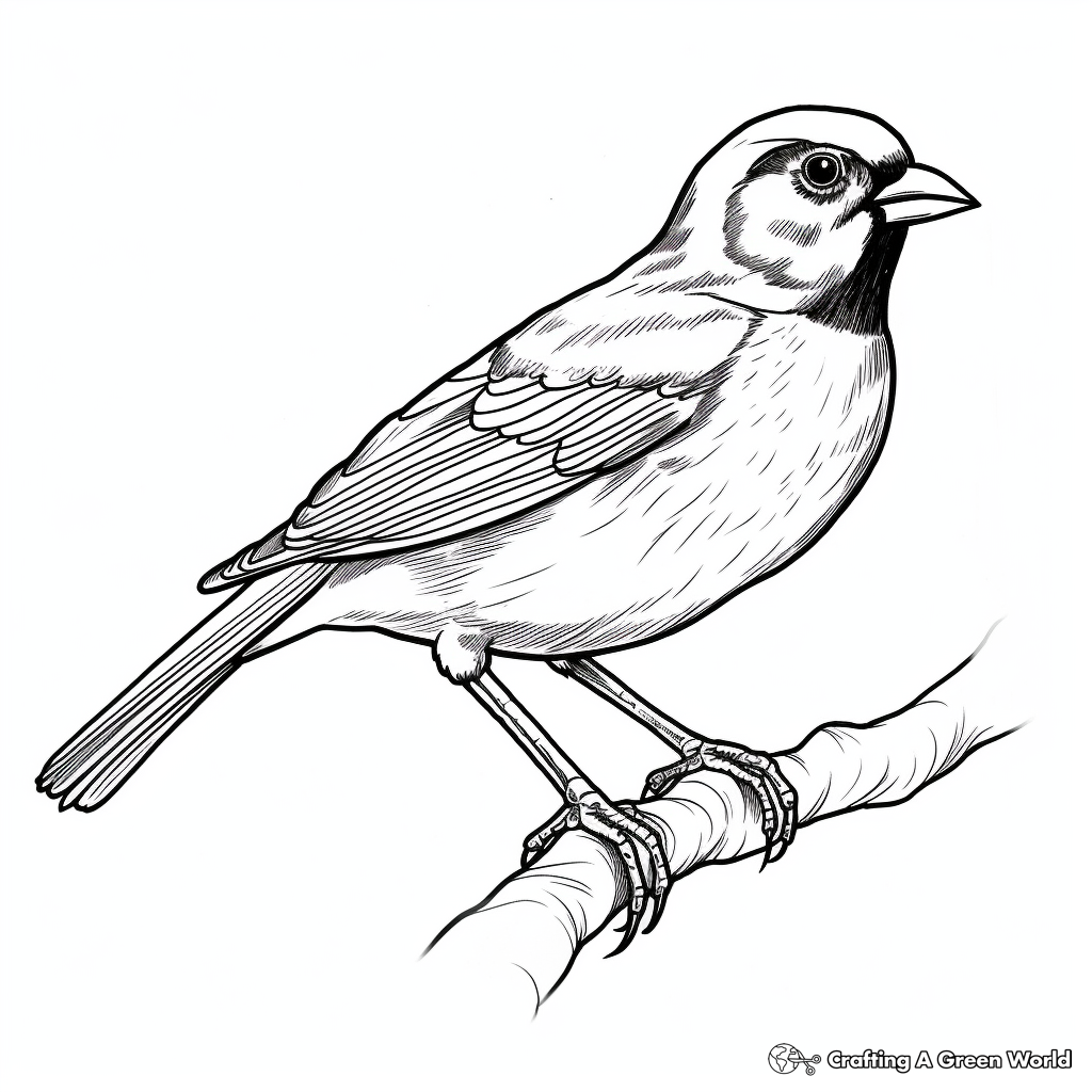 Amazing Red-Winged Blackbird Coloring Pages 4