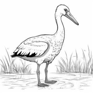 Amazing Yellow-Billed Stork Coloring Pages 4
