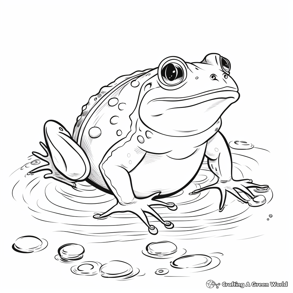 American Bullfrog Coloring Pages 1