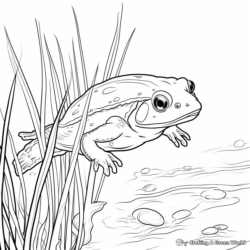 American Bullfrog Coloring Pages 3